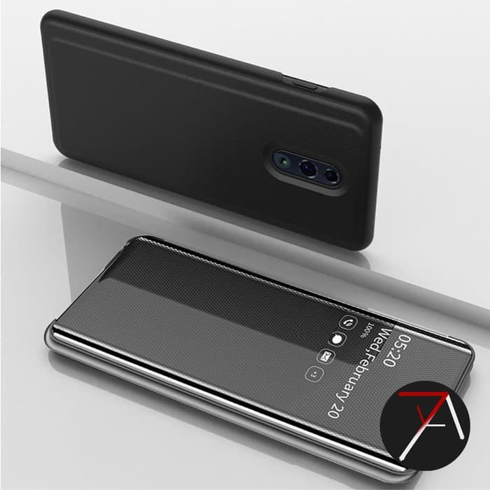 Oppo Reno / CPH 1917 Flip Clear View Motif Standing Luxury Cover Smart Mirror Case Casing