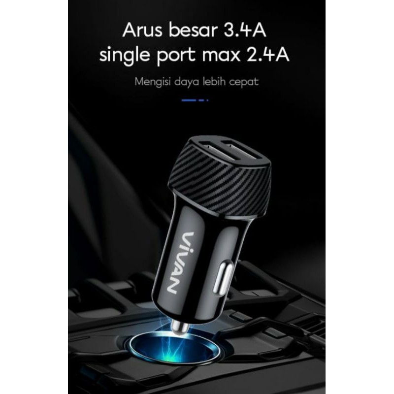 Vivan Car Charger CC02C plug in  mobil