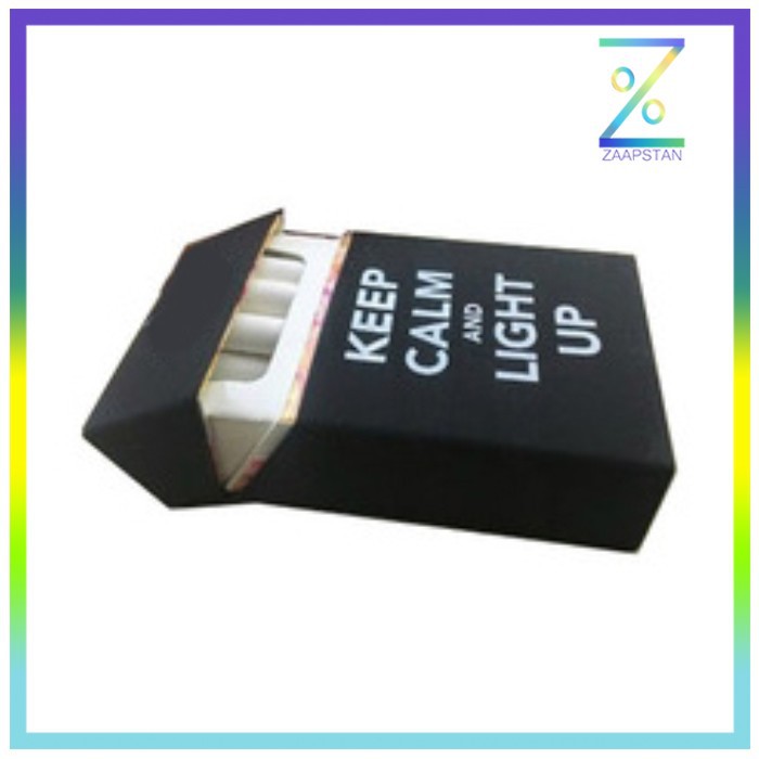 Cover Kotak Rokok Silicone Motif Keep Calm and light Up - Black