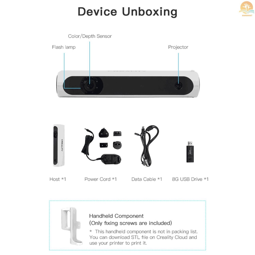 Original Creality CR-SCAN01 Portable 3D Scanner 3D Modeling Scanner High Precision Support OBJ/STL Output for 3D Printing Industrial Design Modeling