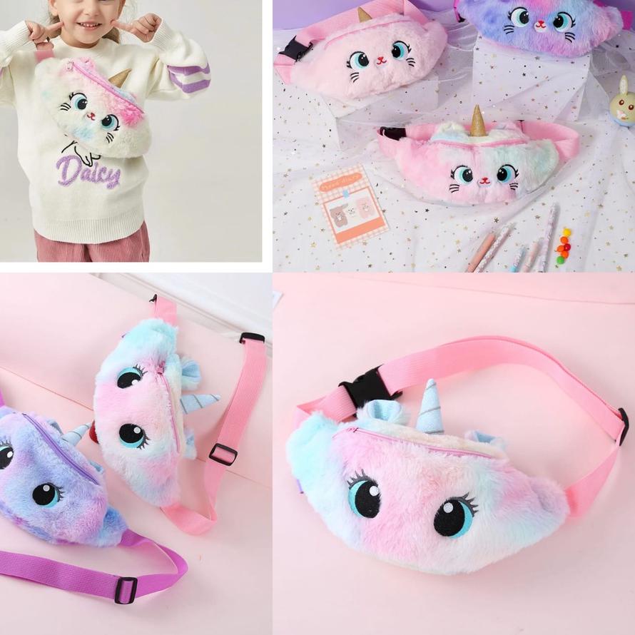 ❈ Tas selempang Unicorn anak waistbag bulu unicorn Tas Pinggang unicorn bulu anak perempuan kado ult