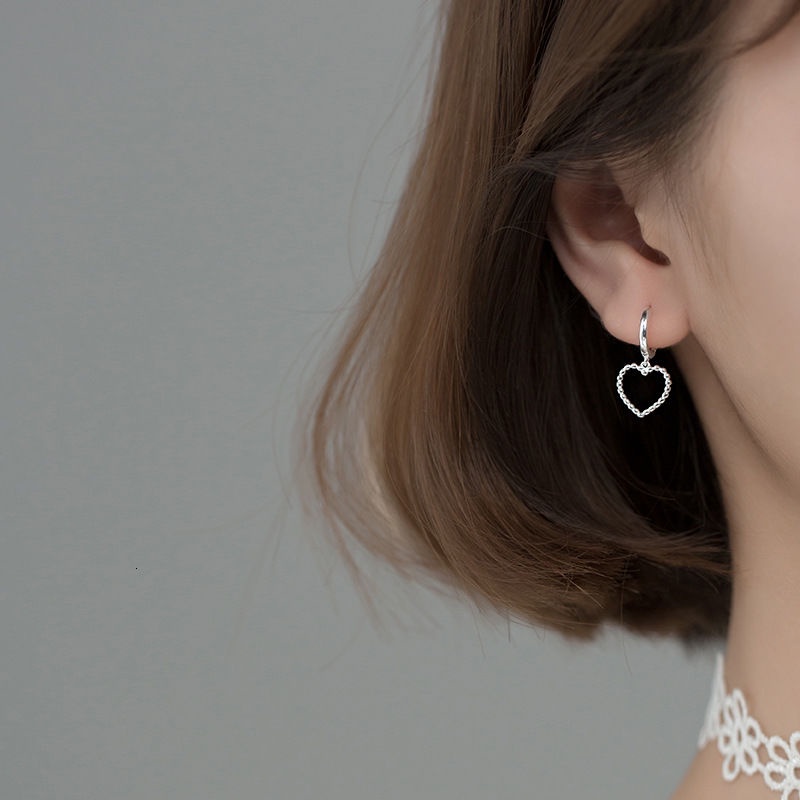 Hollow Love Asymmetrical Earrings Accessories Korean Style Simple