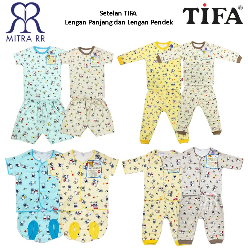 TIFA Setelan Baju Bayi Katun / Newborn S M L XL / Piyama Jumper Baju Tidur Anak Panjang Pendek