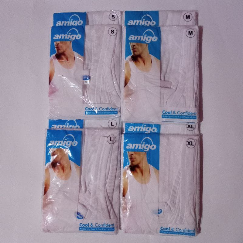 3 Pcs Singlet Pria Amigo Dewasa Anak Remaja | Kaos Dalam Laki Laki ABG Pakaian Underwear | Sguna 3 Pcs