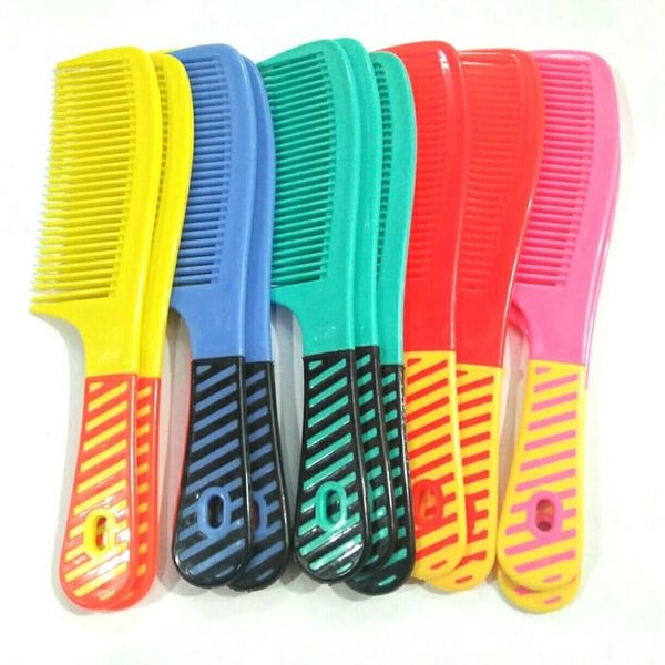 SISIR RAMBUT ANAK DEWASA GARIS/ SISIR RAMBUT GAGANG BESAR GARIS GARIS WARNA (HARGA PER PCS)