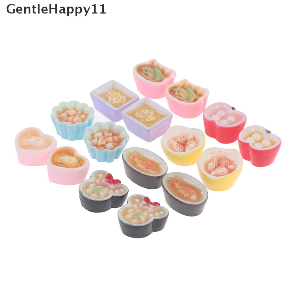 Gentlehappy 2pcs / Set Mainan Miniatur Makanan Bahan Resin Untuk Dekorasi Rumah Boneka