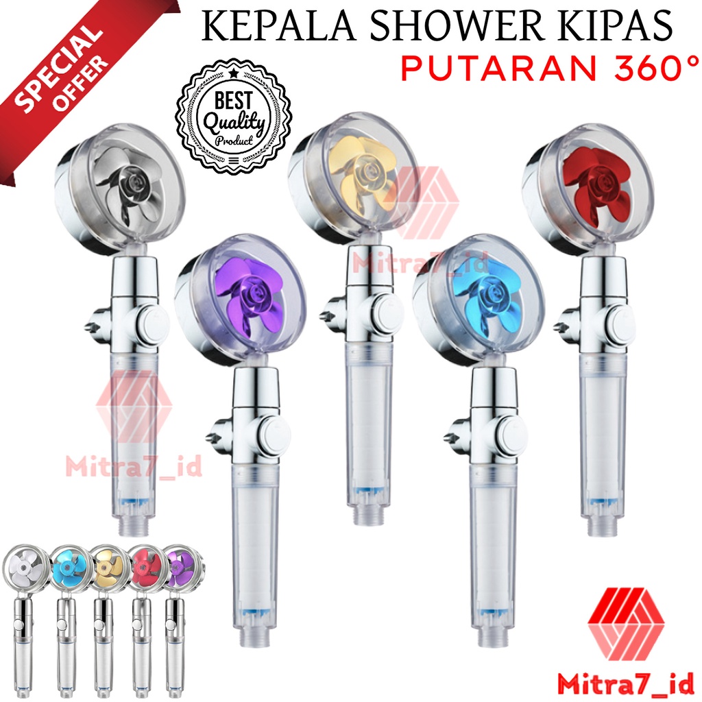 [M7] KEPALA SHOWER MANDI KIPAS / HAND SHOWER BALING PUTAR  / HAND SHOWER MANDI / KEPALA SHOWER WATER SAVING HEMAT AIR