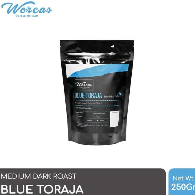 

WORCAS Arabica Coffee Blue Toraja 250 Gram | Medium Dark Roast - KOPI BIJI