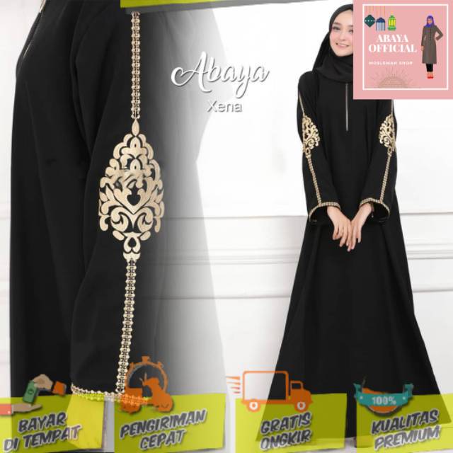 Abaya Gamis Arab Hitam Bordir Xena couple (Busui) ABAYA OFFICIAL