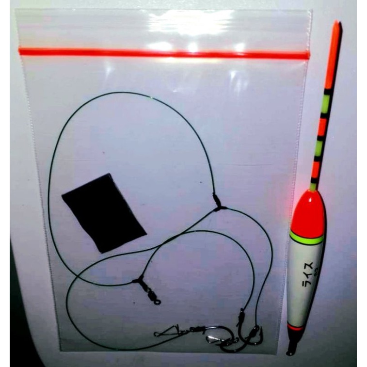 Rakitan pancing ikan mas 3 cabang mata kail no 3