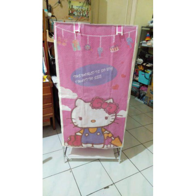 Lemari pakaian/lemari baju/ lemari plastik anak portable/ (L:60 ) 3kg- 60 CI buka ATAS,SHENAR