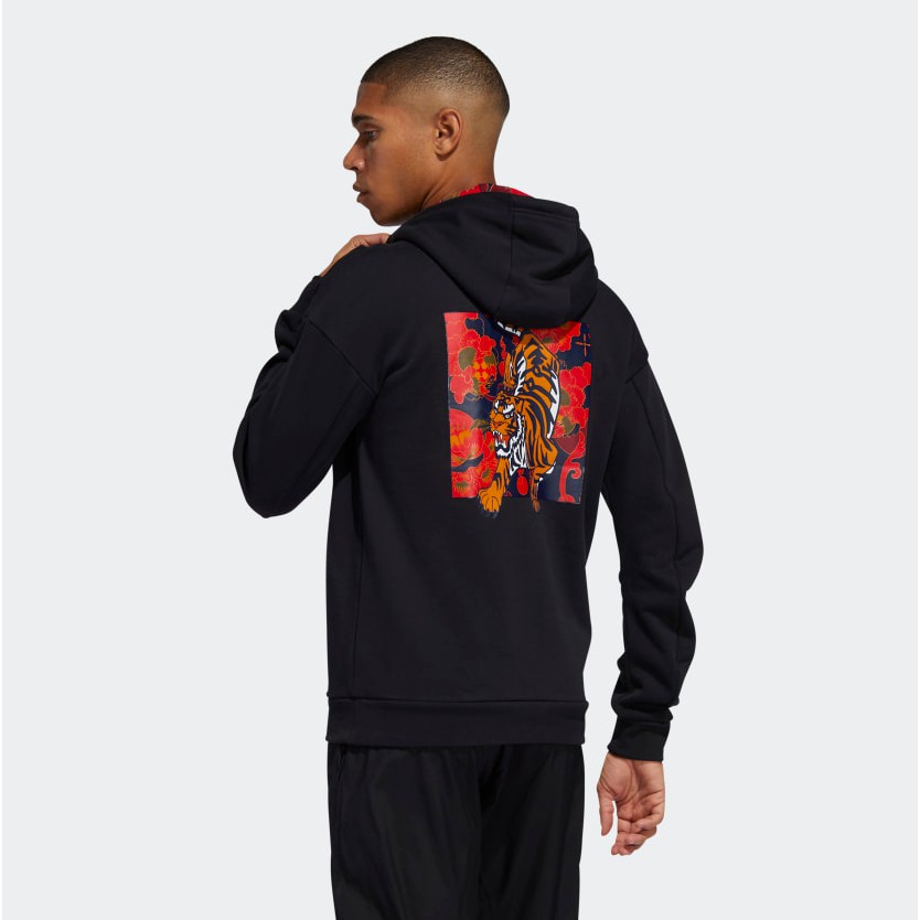 ADIDAS GRAPHIC HOODED SWEATSHIRT A WARM HOODIE WITH TIGER GRAPHICS ORIGINAL