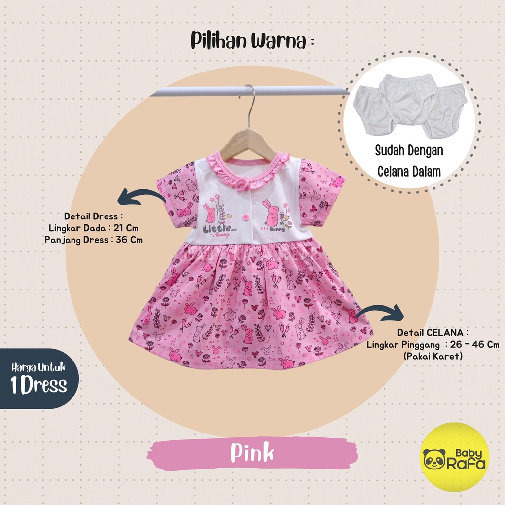 Dress Baju Bayi Perempuan 0 - 3 Bulan merk BONA / MUNGIL, Rok Anak Perempuan motif LITTLE BUNNY