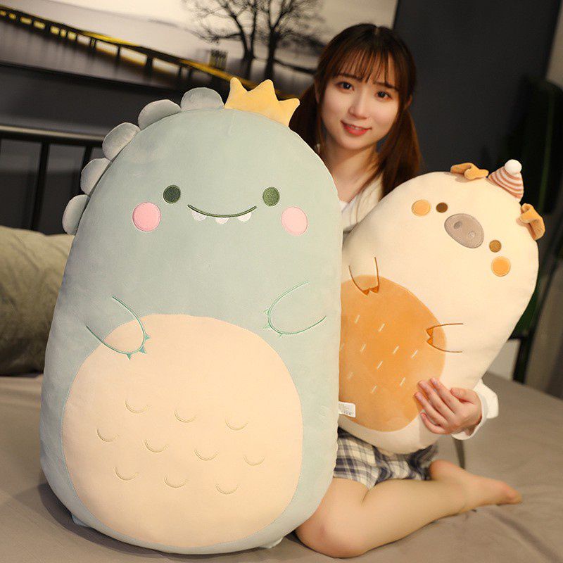 80cm Jumbo Super Big Dinosaur Plushie Bear Penguin Plush Toy Doll Stuffed Toys For Girls children Throw Pillow