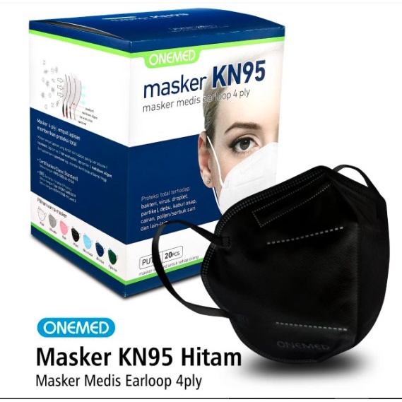 MASKER KN 95 ONEMED ISI 20 . MASKER MEDIS BEDAH SURGICAL KN95 FACE MASK ONE MED