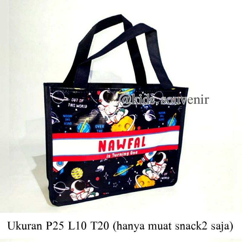 

souvenir ulang tahun anak tas ultah birthday custom gambar astronot