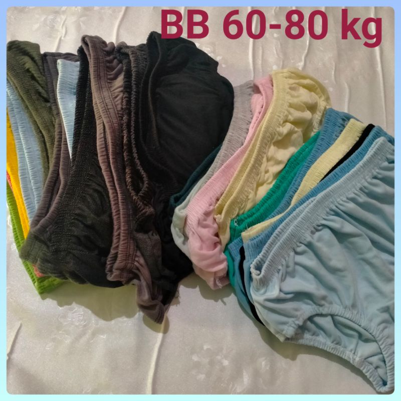 3 pcs celana dalam wanita jumbo 60-80 kg kondisi rijek ringan