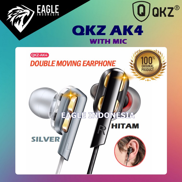 [KIRIM DARI JKT] QKZ AK4 Dual Driver Bass Stereo Headset Earphone with Mic