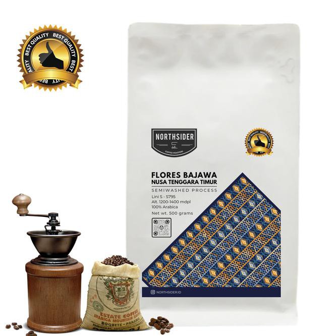 

nsco biji kopi arabica flores bajawa washed - 500gr northsider coffee - biji kopi 4lrj