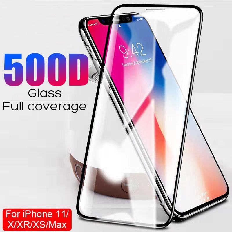 iPhone XS XR X 8 7 6S 6 Plus 11 Pro Max Full Coverage Tempered Glass Screen Protector Film