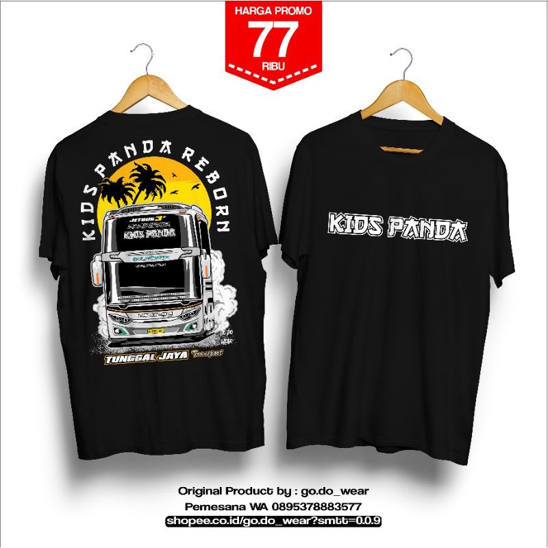 kaos bus Tunggal jaya (Kids panda & Mooneyes)