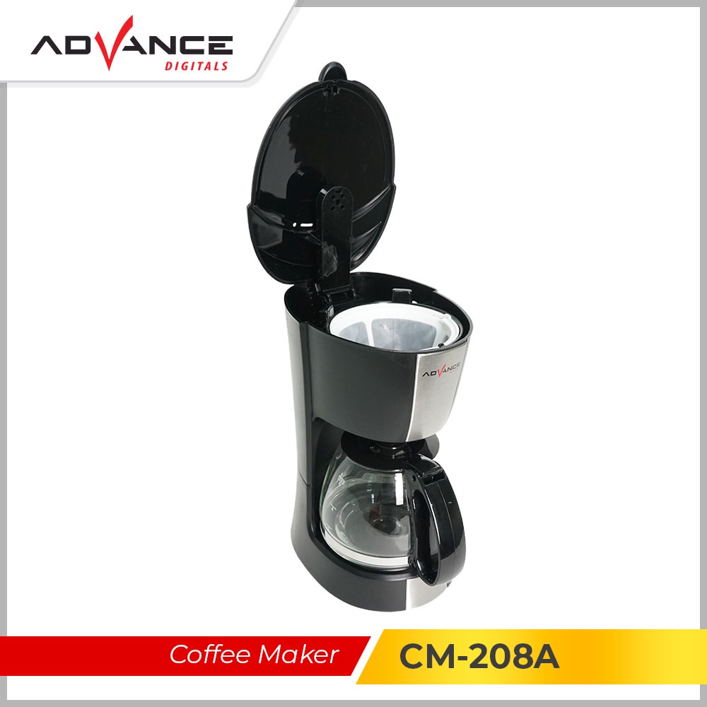 Advance Digitals Coffee Maker 0.6L Mesin Pembuat Kopi CM208A Garansi Resmi Advance Digitals 1 Tahun I Hitam