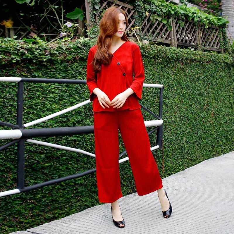 NEW ONE SET KULOT PLISKET BABAT IMPORT