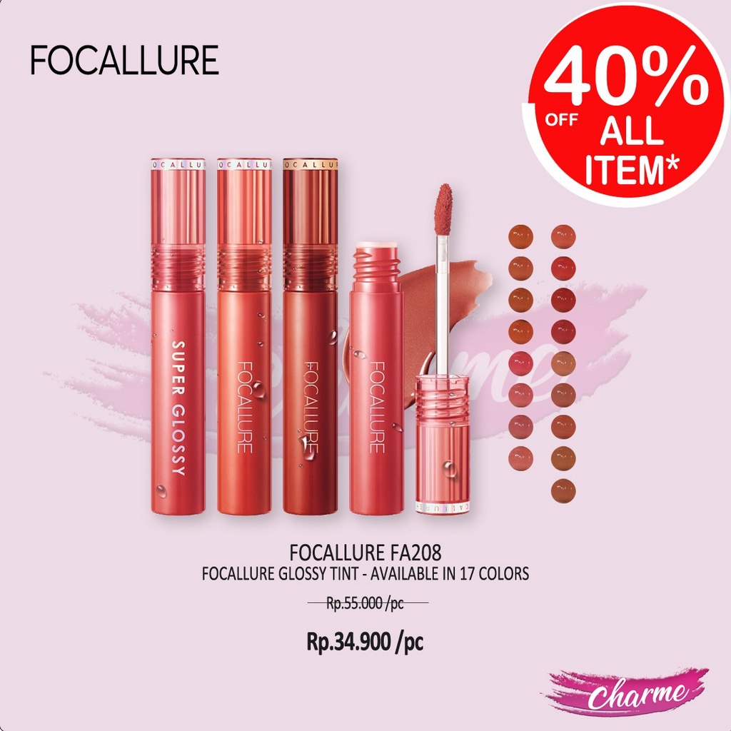 (READY &amp; ORI) Focallure Jelly Clear Glossy gloss Lip Tint Liptint FA 208