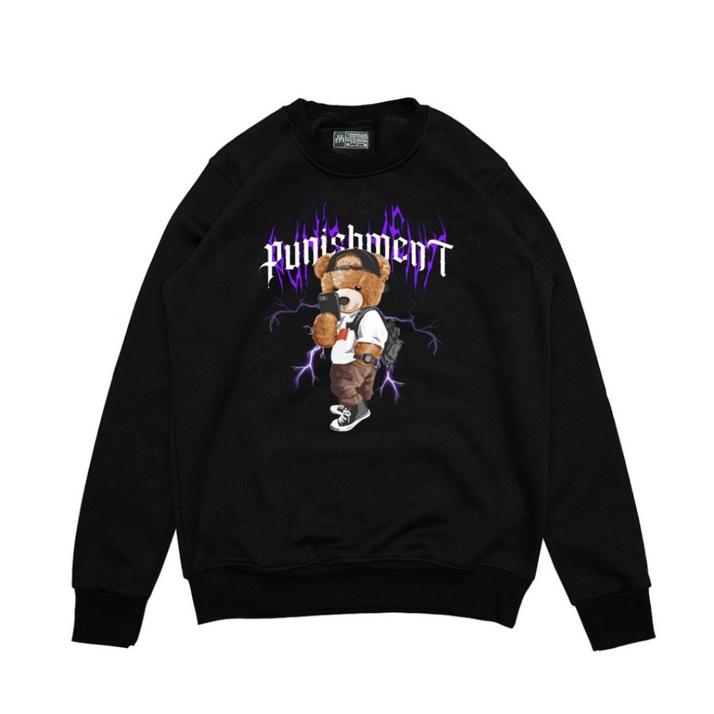 Jaket Sweater Crewneck PUNISHMENT BEAR – Fashion Trendy Casual Unisex Good Brand Quality 99% Realpict
