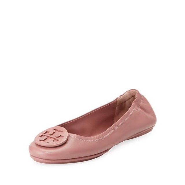 Tory Burch Minnie Travel Logo Flats Perfect Pink