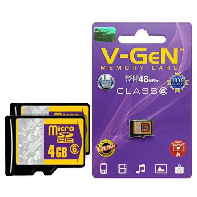 Jual VGEN 4GB MEMORY CARD 4GB CLASS 6 MICRO SD V-GEN ORIGINAL MMC