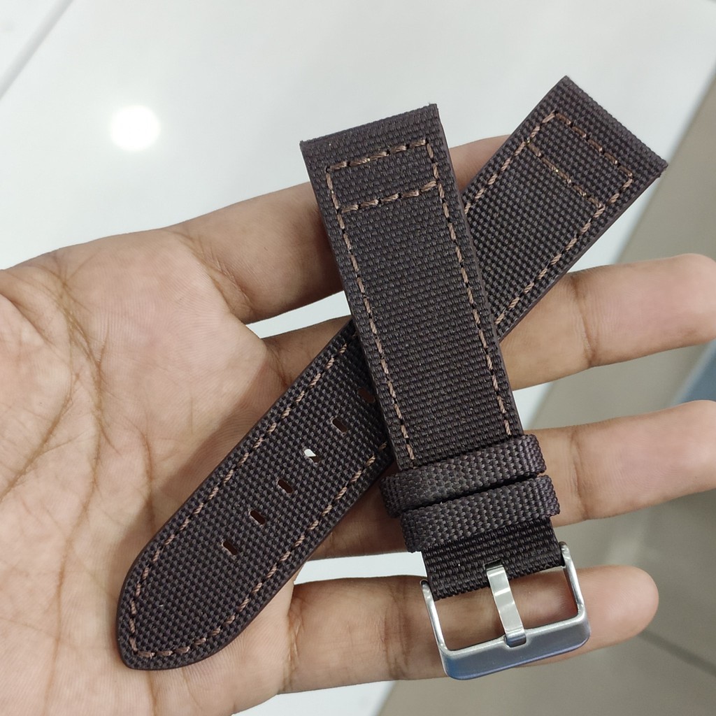 Strap Watch Band Seiko sport Kulit Canvas Stave