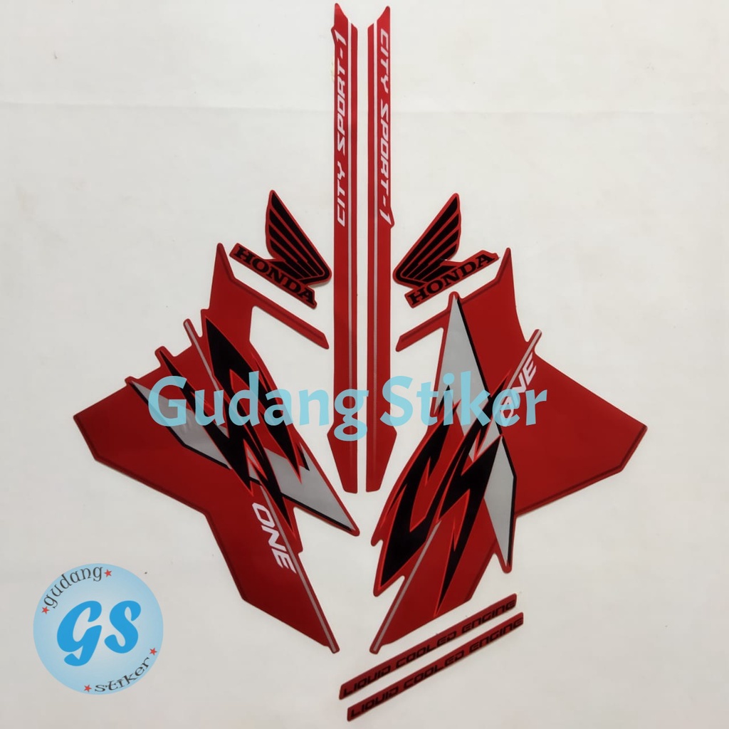 STRIPING STIKER LIS BODY MOTOR HONDA CS-1 CS1 2009 MERAH STANDAR