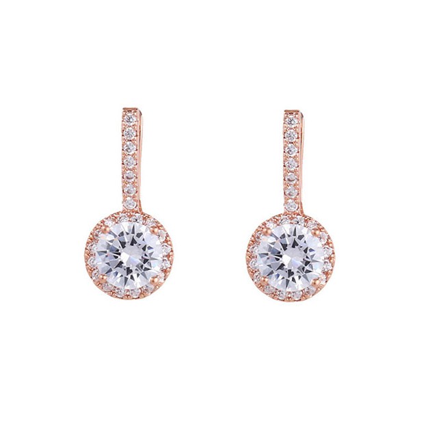 LRC Anting Tusuk Fashion Snowflake Zircon Earrings F58843
