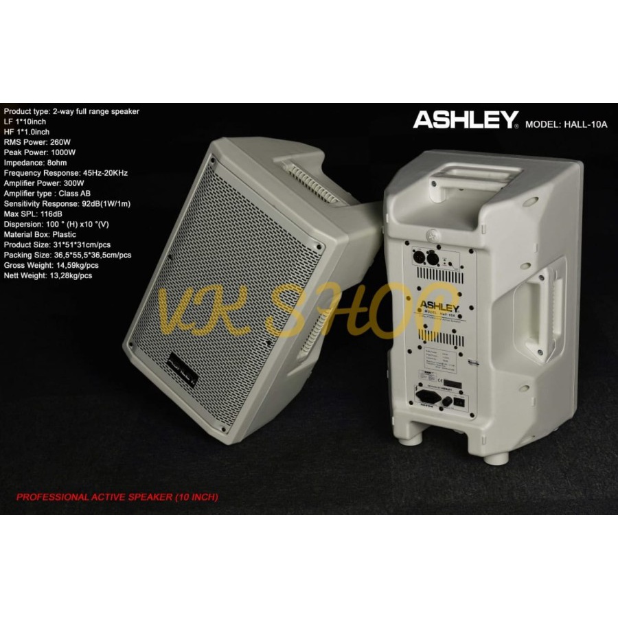 SPEAKER AKTIF VOCAL ASHLEY HALL-10A / HALL10A ORIGINAL - Hitam & Putih