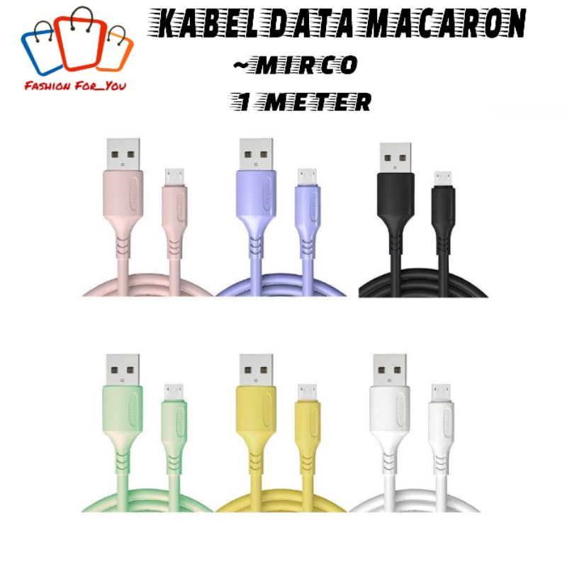 Kabe Data Macaron Kabel Data Charger Mirco USB 2A 1M Fast Charging