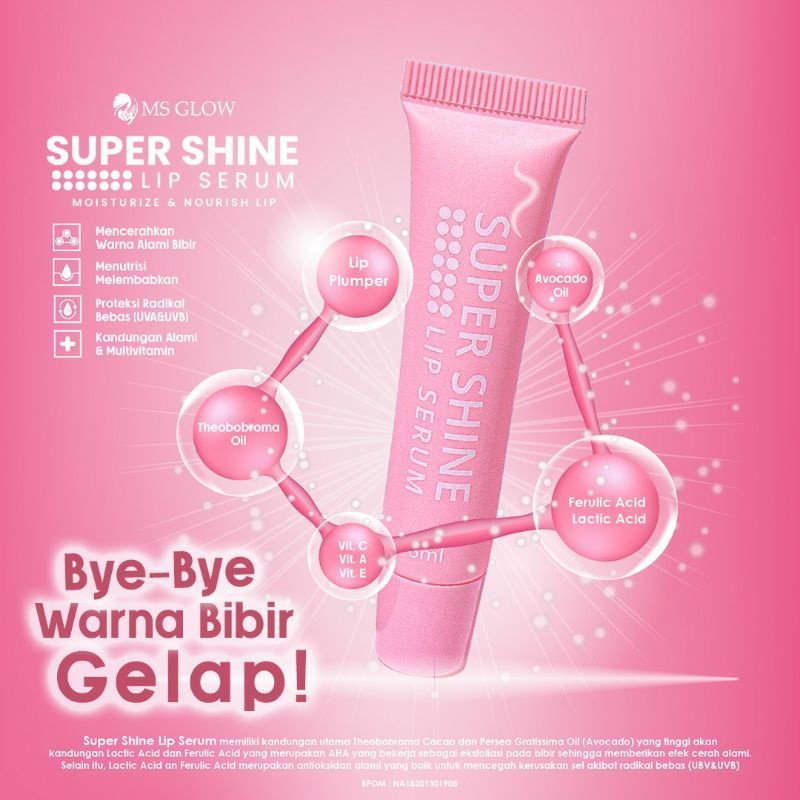 Lip Serum Ms GLow Super Shine Serum Bibir Ms Glow