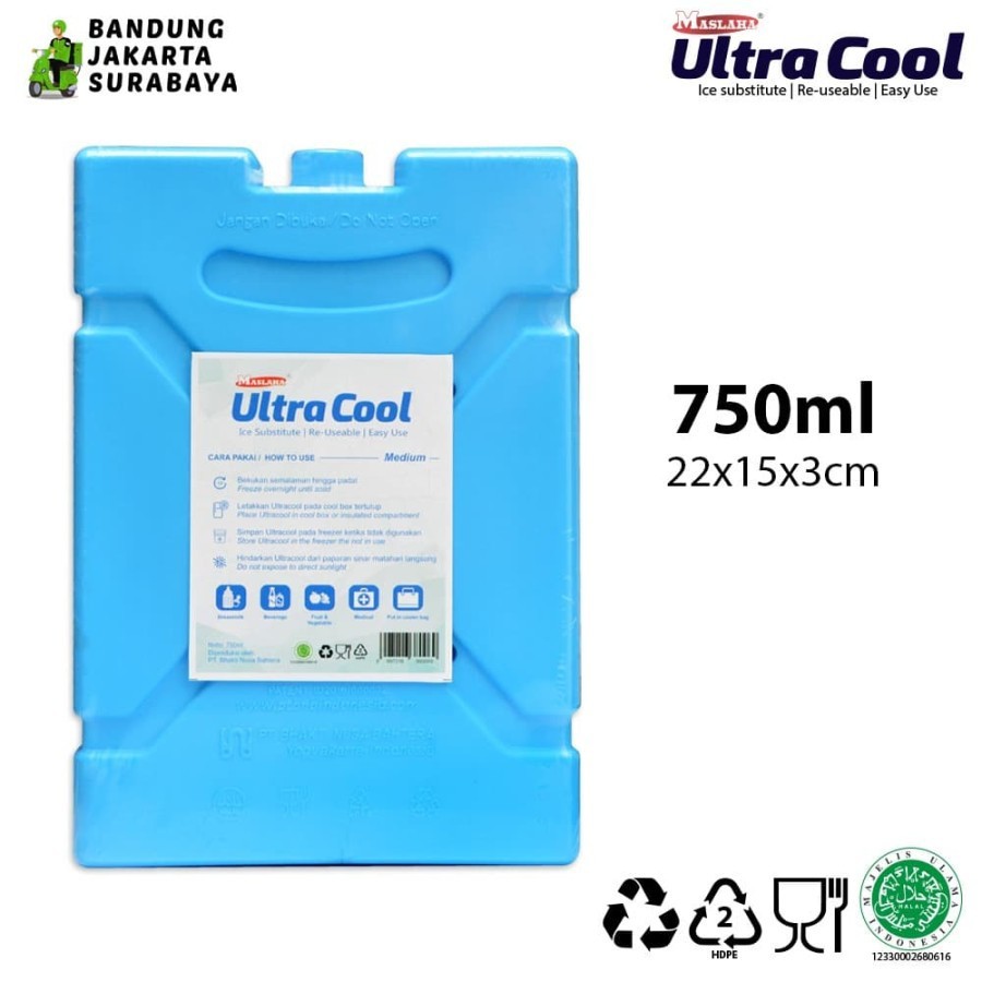 Ultra Cool Ice Gel | Cool Pack Blue | Pengganti Es Batu | Ultracool 750ml