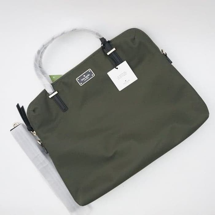 tas KATE Spade Daveney Evergreen Green Nylon Laptop Work Bag Original