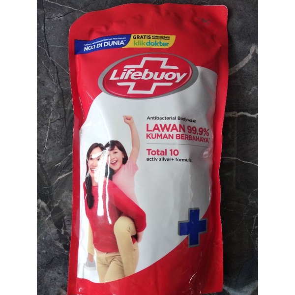 Lifebuoy Sabun Cair Mild Care, Total 10, Lemon Fresh Refill 825ml