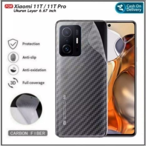 XIAOMI 11T / 11T PRO BACK SKIN CARBON ANTI GORES BELAKANG