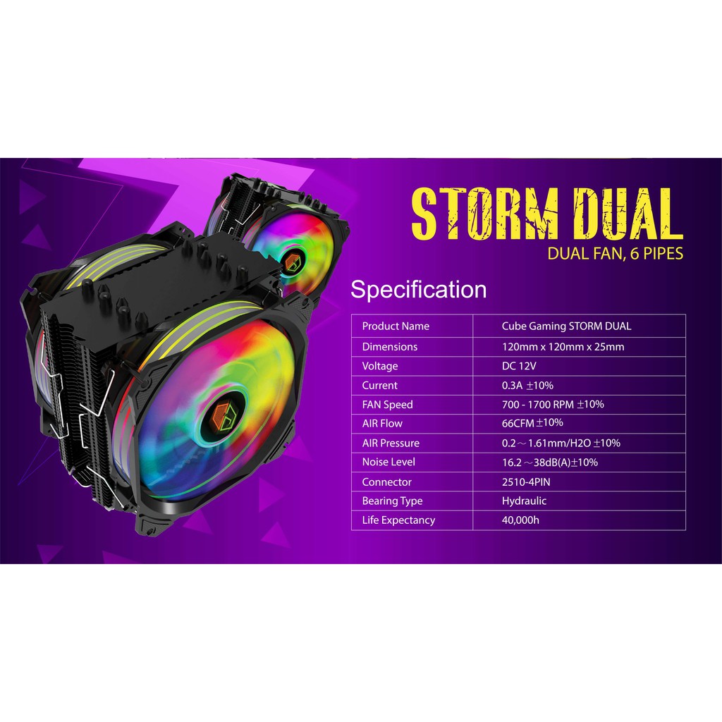 Cube Gaming Storm Dual Fan 6 Heat Pipes