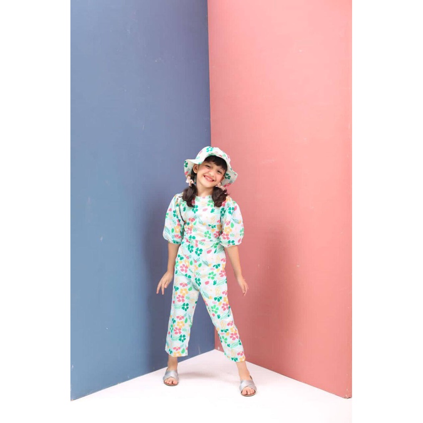 Dress anak 3in1 Dress + Jumpsuit + Bucket hat by OOTB