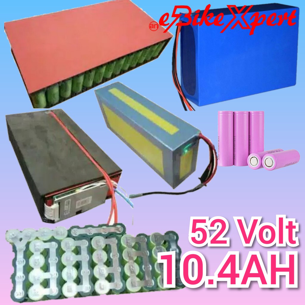 Custom Baterai Sepeda Listrik 48-52V 10.4AH Cell 18650 2600mAH & Charger