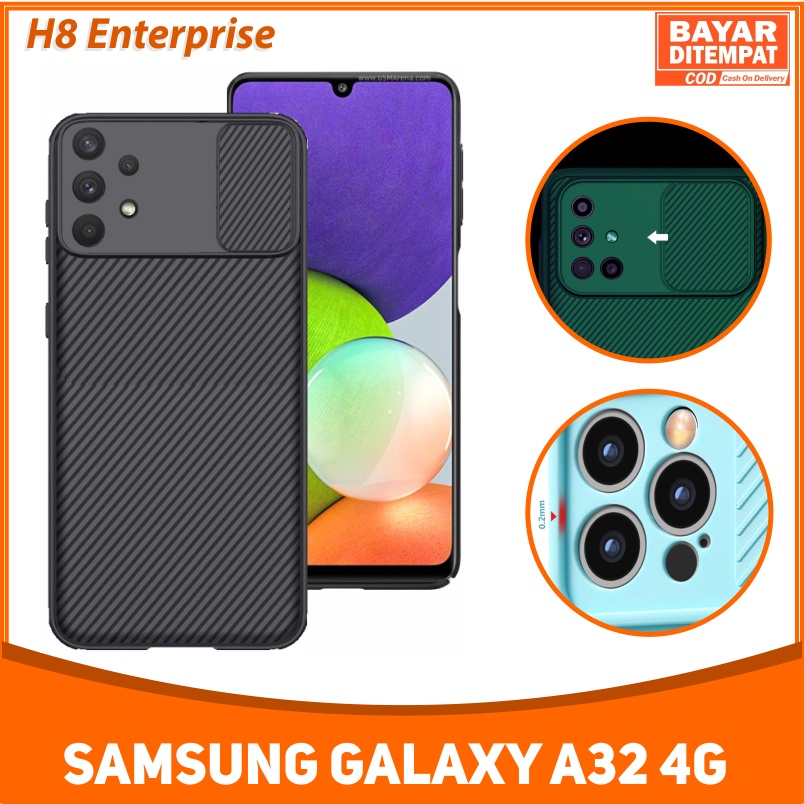 Case Samsung A32 4G Slide cover square pust pull with Cam Shield PC Slide Melindungi Kamera Privasi Penutup Belakang