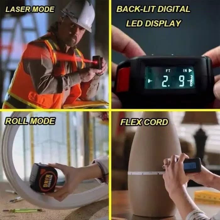 KUALITAS BAGUS Meteran Digital Alat Ukur Laser 5 in 1 MODE