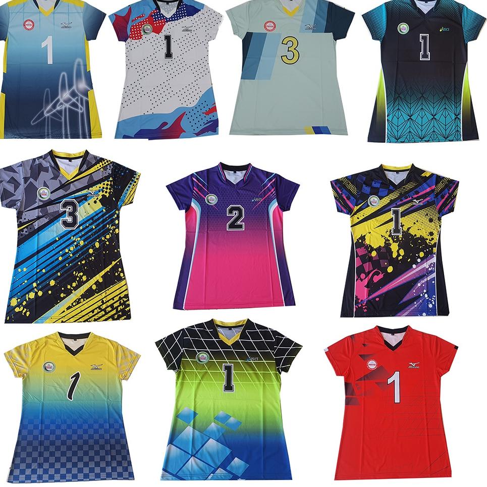 BNN.476596 ▫ baju kaos olahraga bola voli putri/ atasan jersey full printing/ pakaian voly wanita