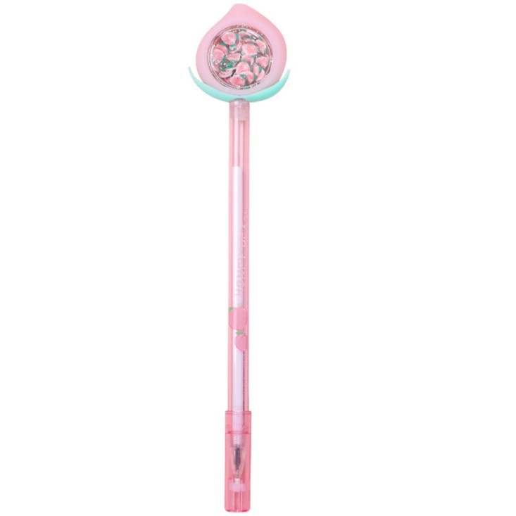 

J2 - Pulpen buah peach payet glitter pena fruit lucu ja