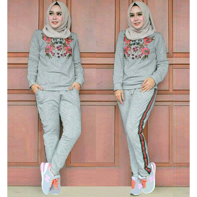 Setelan flower gucci ladies Fashion Wanita murah Setelan perempuan murah baju cewek murah