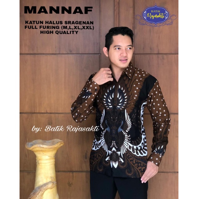 Batik Pria MANNAF FULL FURING Katun Halus Ori Solo